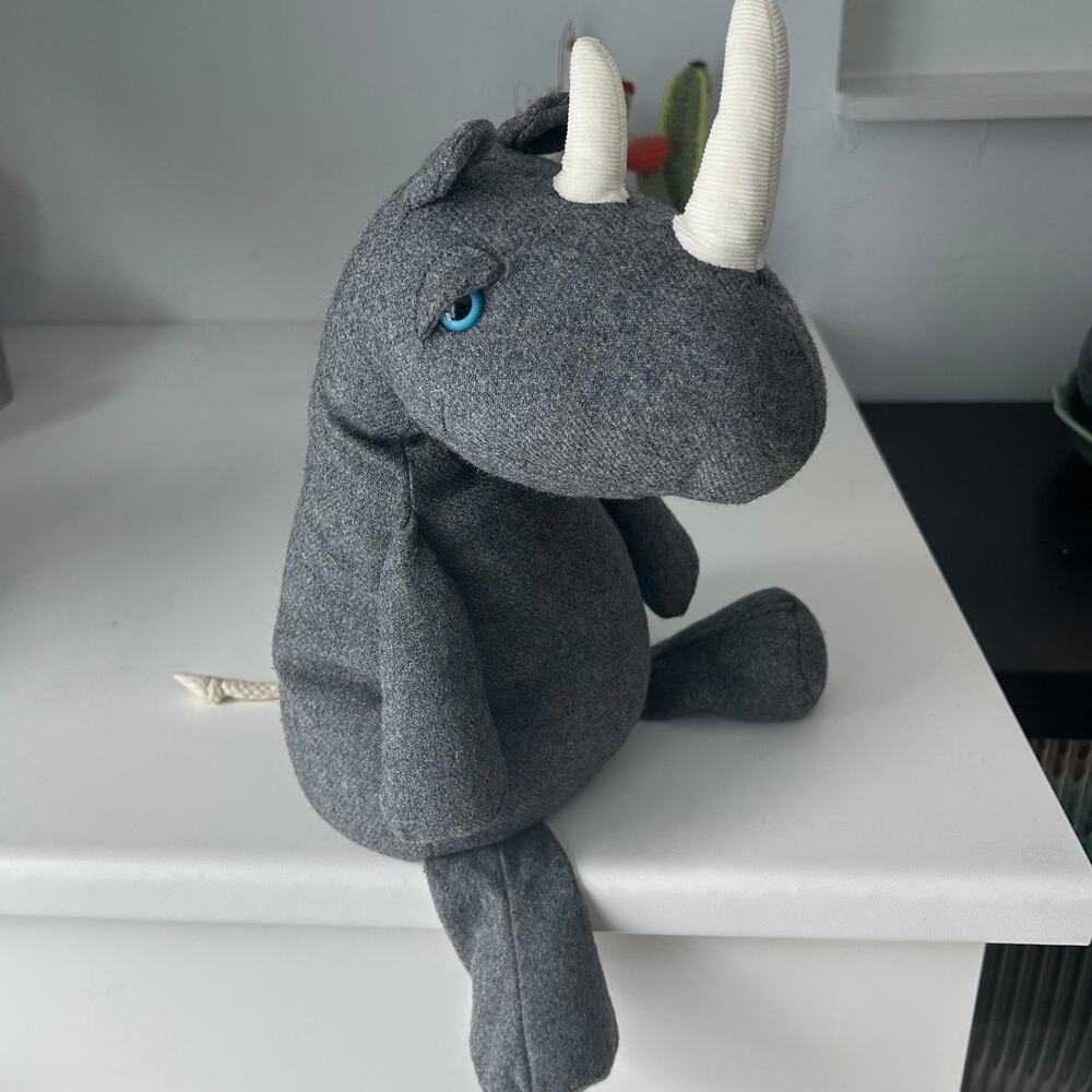 Jellycat Pobblewob Rhino Gray Plush 15” Soft Toy Rare Retired EUC